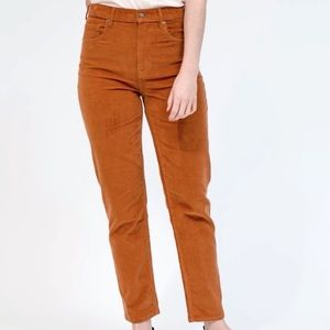 Everlane Rust Orange Corduroy Cropped Pants